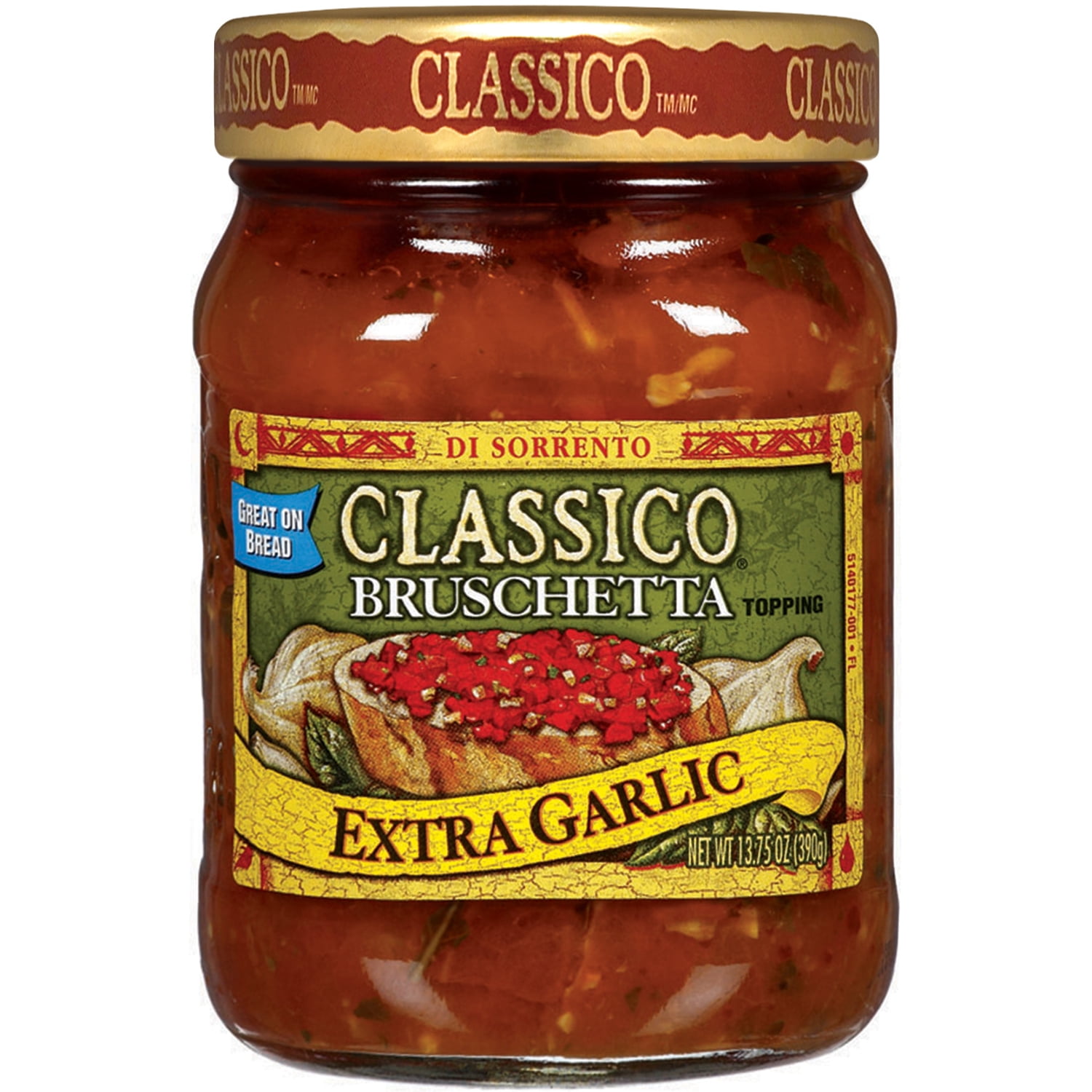 Classico Extra Garlic Bruschetta Topping, 13.75 oz Jar