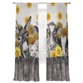 thumbnail image 2 of Vintage Grey Farm Animals Sheer Curtains 108 Inches Long 2 Panels Set, Window Sheer Curtains for Living Room/Bedroom, Rustic Sunflowers Cow Pig Light Filtering Rod Pocket Curtain 52''x108''x2, 2 of 8