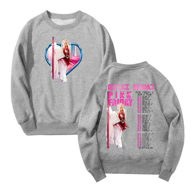 Nicki Minaj Vendredi Rose 2 Tournée Mondiale Marchandise Col Rond Manches Longues Mode Urbaine Hommes Femmes Chandail