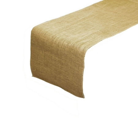 LA Linen Natural Burlap Table Runner 14-Inch by 108-Inch, Pack-4