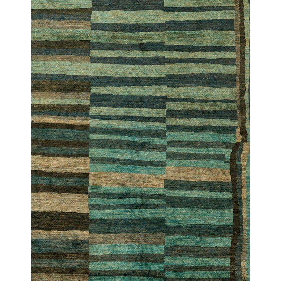Ahgly Company Machine Washable Indoor Rectangle Abstract Hazel Green Area Rugs, 5' x 8'