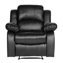 OakvillePark Tillinghast Faux Leather Upholstered Reclining Chair, Black
