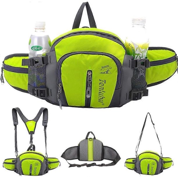 Multifunctional Military Style Canvas Waist Bag Waist Bag Waterproof Bag with Drink Holder Suitable for Running Walking Cycling Mountaineering Camping