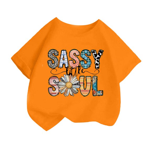 LRen T Shirts for Girls 7-8 Girls Funny Graphic Crew Neck Short Sleeve Shirts Kids Trendy Vacation Tops Trendy Summer Shirts