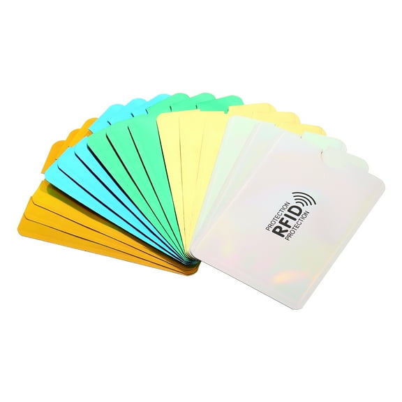 Uxcell RFID Blocking Sleeves Identity Theft Prevention Credit Cards Secure Protector Holders Sleeves 2Color 25Pack
