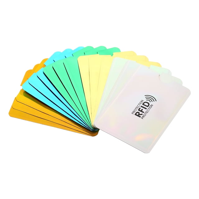 Unique Bargains RFID Blocking Sleeves Identity Theft Prevention Credit Cards Secure Protector Holders Sleeves 2Color 25Pack