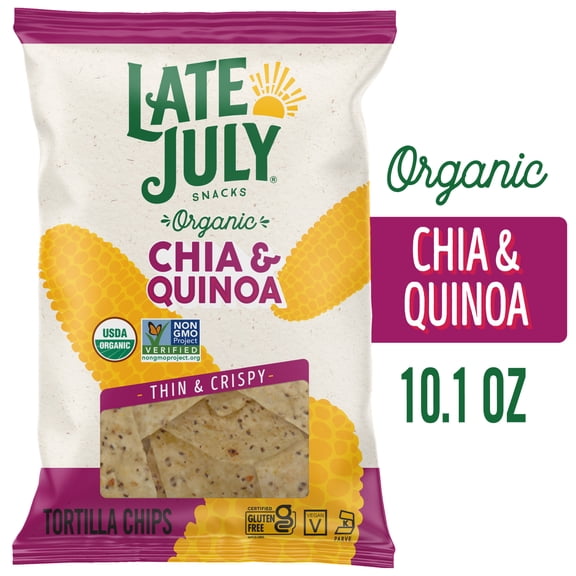 Late July Chia & Quinoa Organic Tortilla Chips, 10.1 oz Bag