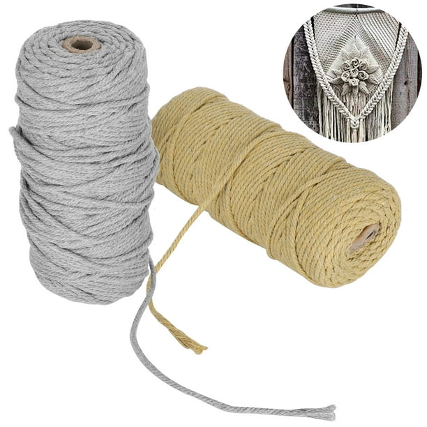 HURRISE 100m Natural Cotton String Lace Rope Single Strand Soft Craft  Thread DIY Supplies 3mm,Natural Cotton Side Rope,Sewing Supplies