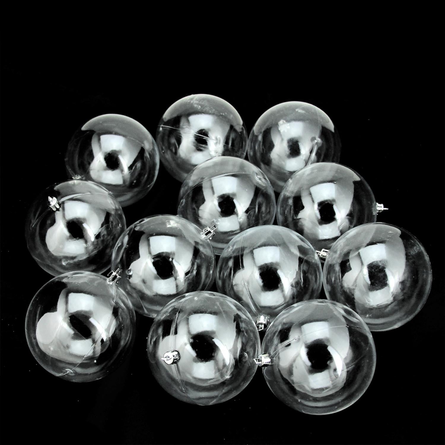 12ct Shatterproof Clear Christmas Ball Ornaments 4" (100mm) | Walmart Canada