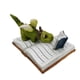 thumbnail image 1 of Colección de Estatua de libro de lectura de resina Zulema Figurilla de dragón 8 cm x 6,5 cm x 3 cm, 1 of 7