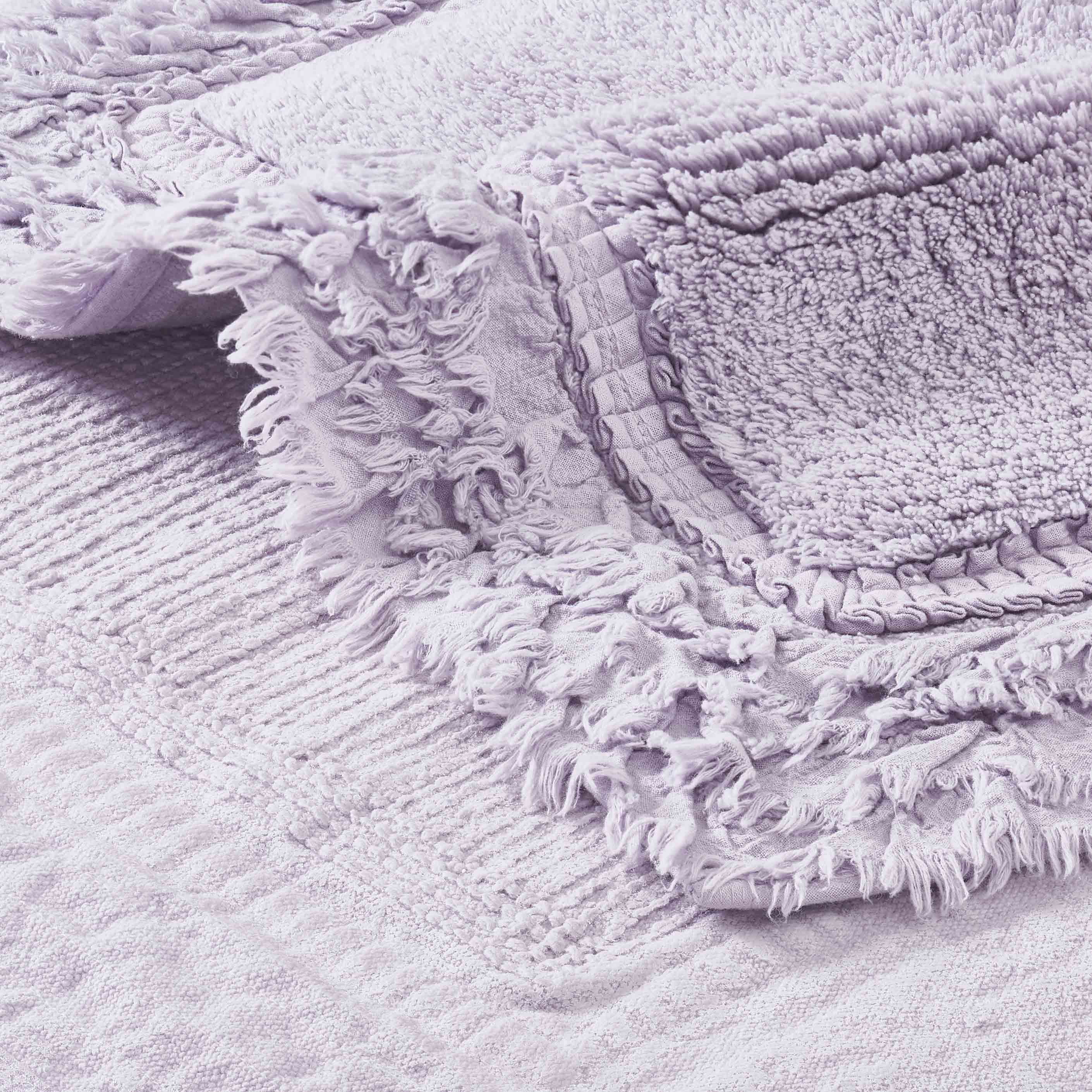 Simply Shabby Chic Ruffle Bath Rug, Lavender Linen, 20 x 30