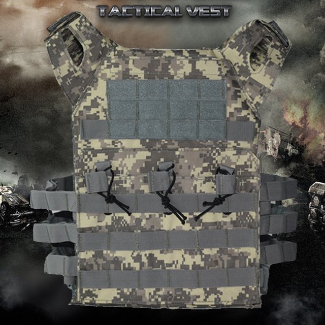 600D Oxford Cloth Body Armor cuerpo ajustable Molle Armor ligero para juego CS JShteea Para Estrenar