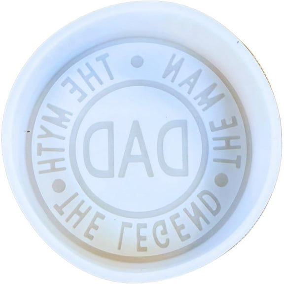 Dad The Man The Myth The Legend Freshie Silicone Mold 3.5 x 3.5 x 0.8 inches Fathers Day Gift Scented Aroma Beads Supplies Resin, Car Candles, Soap Oven Safe Bake Up to 400 F