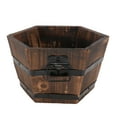 thumbnail image 3 of QUMONIN Wooden Flower Pot Whiskey Bucket Planter for Indoor Outdoor Garden Decoration L, 3 of 8