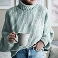 thumbnail image 5 of WNEGSTG Womens Spring Tops Cardigan Blouses Dressy Casual,Women's Knitted Sweater Women's Clothing Thick Thread High Neck Pullover Sweater Women, 5 of 6