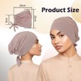 thumbnail image 3 of Guardurnaity 3 piezas Undercap Hijab para mujeres sin hilos sueltos forro fino Underscarf Hijab islámico para mujer Sombreros Azul marino+Negro+Blanco, 3 of 6