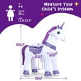 thumbnail image 6 of PonyCycle Ride on Unicorn Horse Toys Plush Walking Animal Ride on Horse with Easy Rolling Wheels for Girls Age 4-7 Years Old E413, 6 of 10