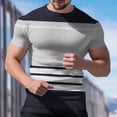 thumbnail image 2 of Bxsruta Men'S Extended Size Loose Fit Elastic Print T-Shirt for Casual Spring Summer Daily Lounge Wear, L, 2 of 7