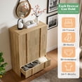 thumbnail image 4 of VanAcc 5 Drawer Dresser, 48" Tall Modern Chest of Drawers with Pine Handle, Rounded Corners & Anti-Tip for Bedroom, Living Room, Entryway, Natural Oak, 4 of 10