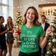 thumbnail image 4 of Womens Its Beginning to Look A Lot Like Cocktails T Shirt Funny Xmas Booze Drinking Tee for Ladies Womens Graphic Tees, 4 of 9
