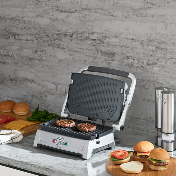 Cuisinart Compact Electric Griddler, 5 Ways to Cook, Non-Stick Cooking Plates, Silver 1200 W (GR-102C)