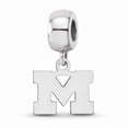 thumbnail image 1 of FB Jewels 925 Rhodium Plated Sterling Silver Michigan (Univ Of) Extra Small Dangle Bead Charm, 1 of 3