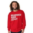thumbnail image 4 of Xmas Bearded and Jolly Hashtag Santa Men's Big & Tall Crewneck Sweatshirt Brisco Brands 4X, 4 of 5