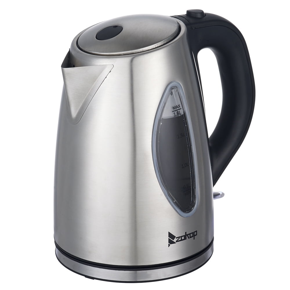 1.8L Electric Cordless Kettle Quick Boil Swivel Base Washable Filter Silver 
