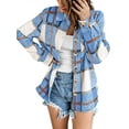 thumbnail image 5 of Zeagoo Women Flannel Shacket Jacket Plaid Button Down Long Sleeve Shirt Blouse Fall Outfits 2025, 5 of 5