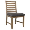 thumbnail image 4 of Saunders Slat Back Dining Side Chair Gray Padded Seat Brown Acacia Wood/Set of 2, 4 of 4