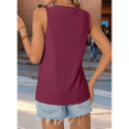 thumbnail image 4 of Women Eyelet Embroidery V Neck Beach Vacation Fashion Boho Sleeveless Tank Top Claret M, 4 of 5