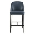 thumbnail image 6 of CHITA Modern Counter Height Bar Stool Set of 2, 27 inch Counter Stool with Back & Metal Legs, Faux Leather in Navy Blue, 6 of 12