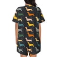 thumbnail image 3 of Naloa Plaid Dachshund Women's Short-Sleeved Pajama Set, Loungewear, Summer pajamas, Breathable Cozy - XX-Large, 3 of 9