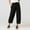 Black, variant on Patlollav Womens Loose Solid Color Pockets Elastic Waist Comfortable Harem Ankle-Length Pants