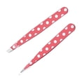 thumbnail image 5 of LOLIPPYY 2Pcs Pink Stainless Steel Eyebrow Tweezers Small Portable Eyebrow Clip for Balanced Use, 5 of 8