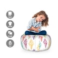 thumbnail image 2 of Ice Cream Storage Toy Bag Chair, Colorful Sketchy Drawn Summer Dessert on Cone Delicious Vanilla Print, Stuffed Animal Organizer Washable Bag, Large Size, Multicolor, by Ambesonne, 2 of 3