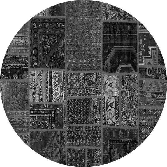 Ahgly Company Indoor Round Oriental Gray Modern Area Rugs, 7' Round