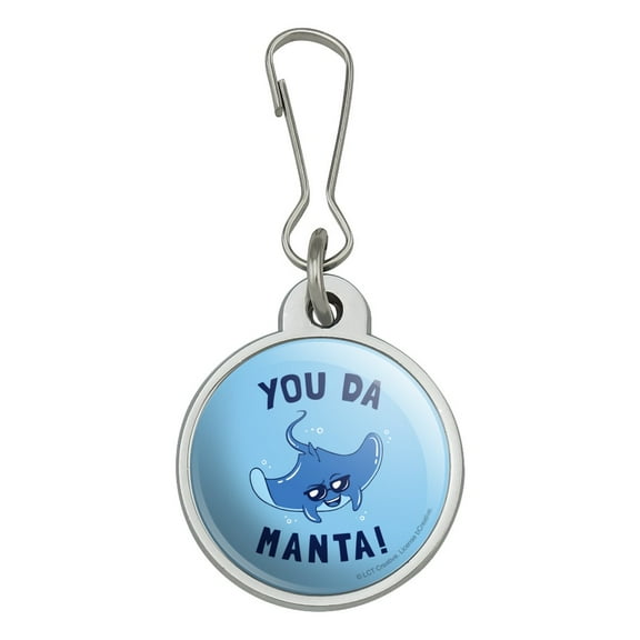 You Da Manta Ray Cool Man Funny Humor Jacket Handbag Purse Luggage Backpack Zipper Pull Charm