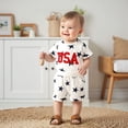 thumbnail image 3 of BemeyourBBs Toddler Baby Boys 4th of July Outfit Patriot Independent Day Summer Clothes Short Sleeve USA Letters Embroidery T-shirt with Stars Print Pockets Shorts Set Toddler Baby Boys Summer Outfit, 3 of 9