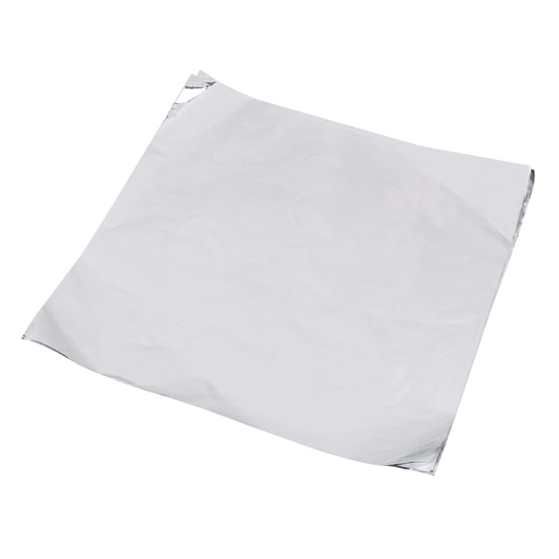 ColoMX 200pcs 15x15cm Papel de embalaje de alimentos Láminas de aluminio DIY Chocolate Candy Tea Embalaje de regalo Papel de aluminio para la tienda del hogar (Plata)
