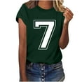 thumbnail image 5 of Feancey Number 7 T-Shirt Unisex Short Sleeve Varsity Shirt Sports Team Jersey 7th Birthday Gifts Tops for Men and Women Army Green L, 5 of 7