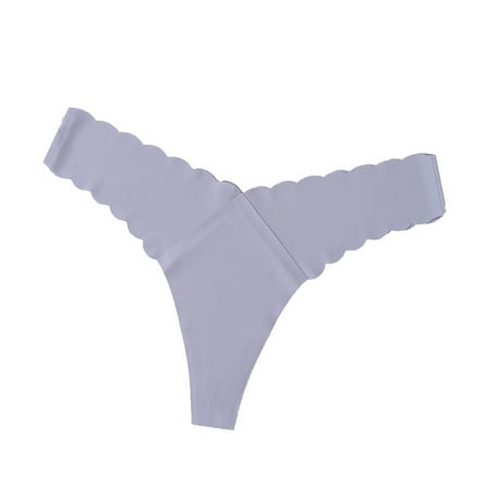 ameIAEA Ice Silk Thongs for Women Stretchy Seamless Invisibles Underwaer Solid Color Comfy Bikini Panties