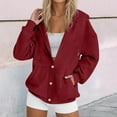 thumbnail image 2 of Women'S Fashion Women's Solid Color Sweatshirt Women's Zip Up Hoodie Casual Button Front Jacket Soft Warm Winter Outerwear Cozy Pullover Sweatshirt For Everyday Wear, 2 of 5
