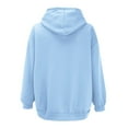 thumbnail image 5 of TANGNADE Sweatshirt for Women Women's Fall Jacket Oversized Pocket Sweatshirt Casual Drawstring Clothing Zipper Track Jacket Solid Color Long Sleeve Hooded Top Sky Blue L, 5 of 5