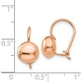 thumbnail image 4 of 14K Rose Gold Polished 8mm Button Kidney Wire Earrings (8 X 8) Made In Puerto Rico h1033, 4 of 5