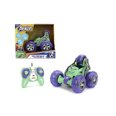 Jada Marvel Hulk Stunt RC Car 5-Wheel Stunt Car with Standing Drift Function, Light-Up Wheels Effect, 360° Rotation, 2.4GHz Turbo Boost USB – Kids Age 6 and Up