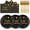 Black Gold, variant on AP 75PCS Happy Birthday Paper Plates - 7 Inch Black Gold Dot Paper Plates and 6.5 Inch Napkins with 6.3 Inch Gold Forks Disposable Tableware Set for Birthday Party Decorations, Serves 25