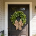 thumbnail image 6 of Shipiny Green Artificial Boxwood Wreath with Jute and White Flowers, Farmhouse Style Front Door Wreath for Spring, Summer and Year-Round Home Entryway Decoration, Green, 6 of 7