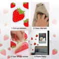 thumbnail image 3 of vlrwzc Strawberry Sticker 4 Sheets Self-Adhesive Removable Fruit Wall Decal Waterproof Art Wall Sticker for Bedroom Nursery Decor, 3 of 7