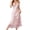 Pink, variant on IROINNID Sundress For Women Fashion V-neck Comfortable Loose Home Night Dress Below The Knee Solid Color Dress